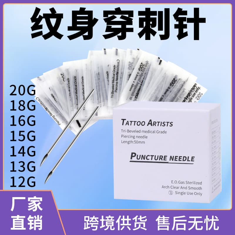 Disposable punch needles independent bag punch needles stainless steel needles 100 pieces in a box set beauty cross-border wholesale