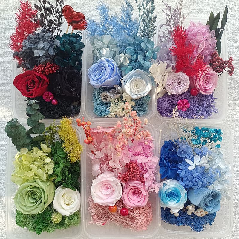 Eternal Flower Dried Flower DIY Material Kit Handmade Photo Frame Fan Floral Art Class Team Building Warm-up Activity Women's Day