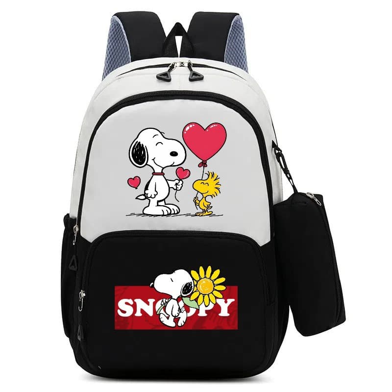 Snoopy Cartoon Backpack Pencil Case Elementary Middle School Students Schoolbag Backpack