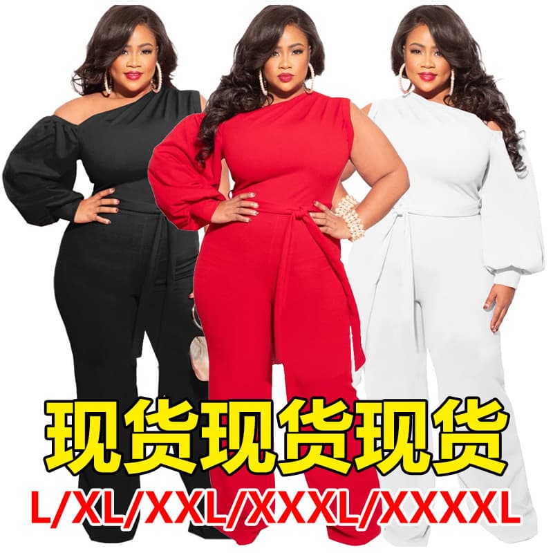 Amazon Cross-Border 2021 Spring/Summer European and American Plus Size Women's Sports Pants, Wide Leg Pants, Women's Pants
