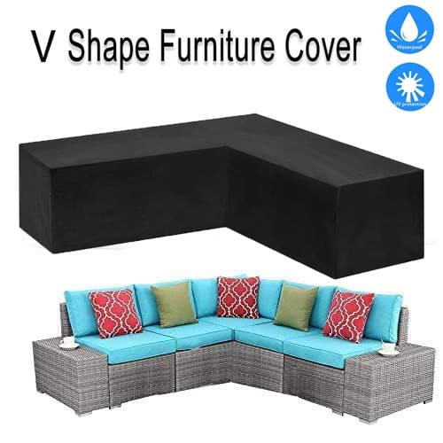 Outdoor Garden Furniture Cover V-shaped Corner Sofa Cover Durable Waterproof Dustproof Home Decor Protective