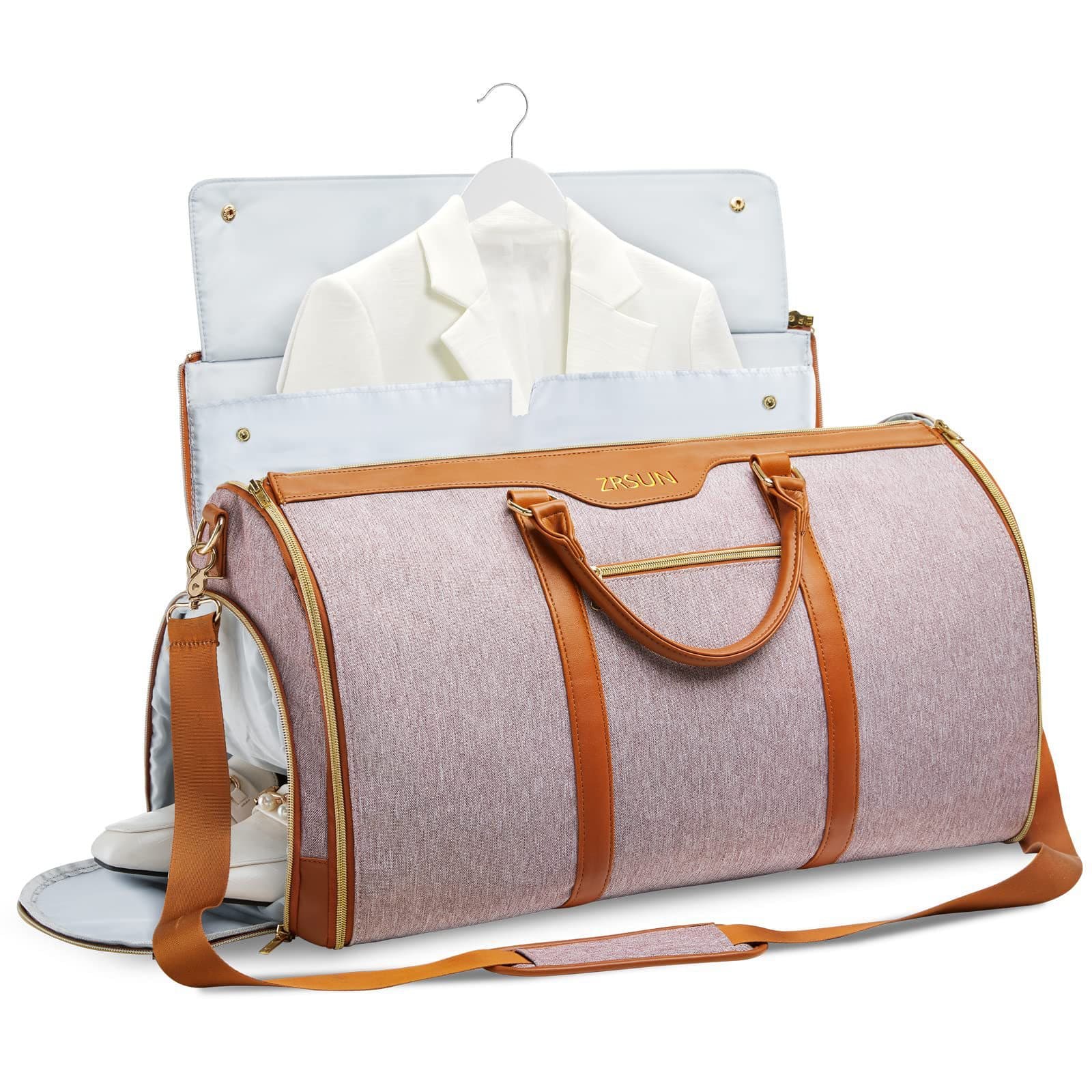 Travel Garment Bag, Portable Clothing Bag Convertible Duffle Bag with Shoe Compartment Travel Storage Bag Suit Bag