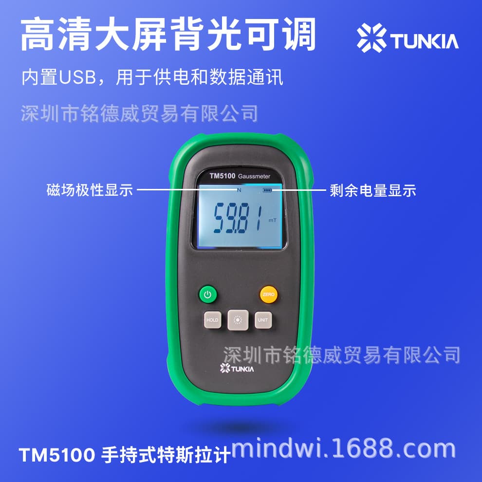 Gaussmeter TM5100 Handheld Tesla Meter Magnetic Force Testing High Precision Permanent Magnet Remanence Detection