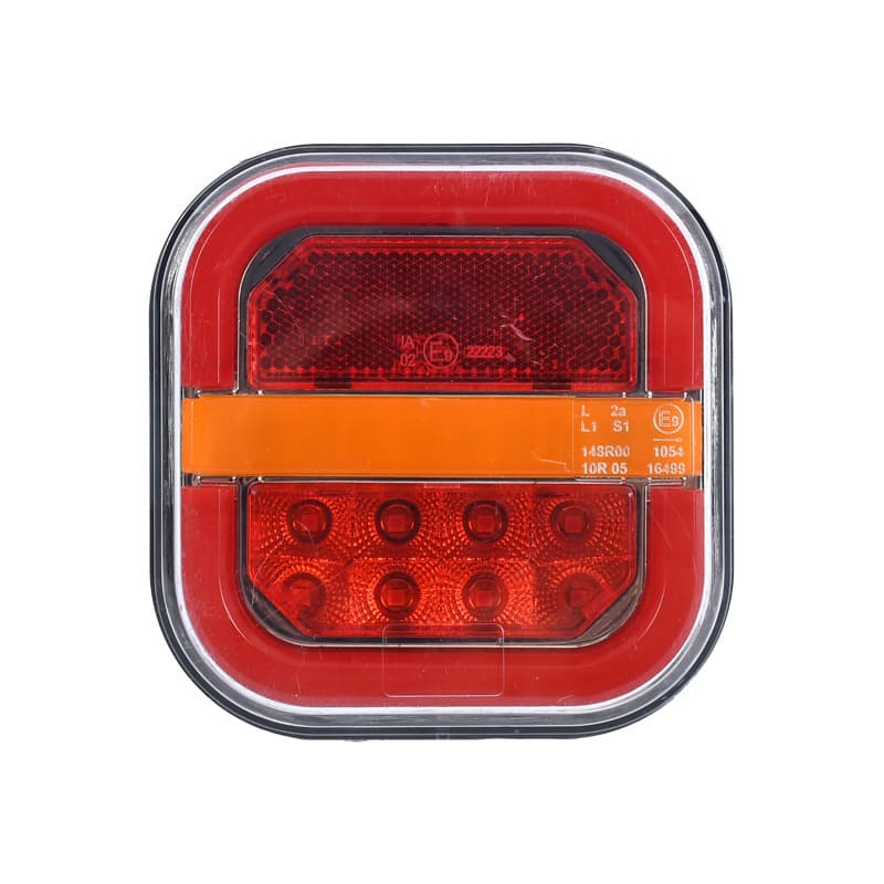 Cross-border Stock 24V LED Flowing Light Guide Square Hamburger Light Truck Side Marker Light Indicator Truck Tail Light