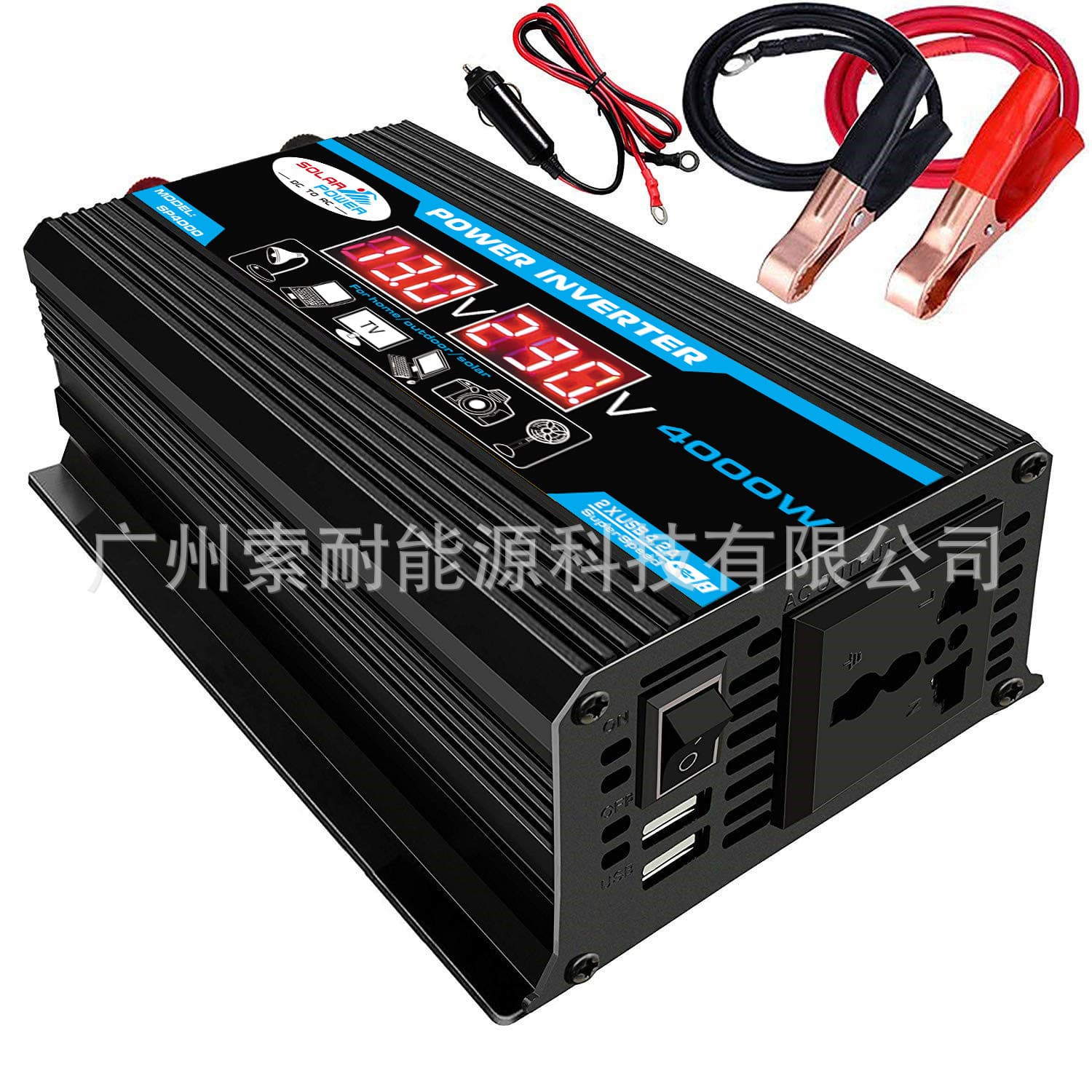 Car-mounted Inverter 300w 12v To 110v 220v Dual Voltage Display Export Commerce Inverter