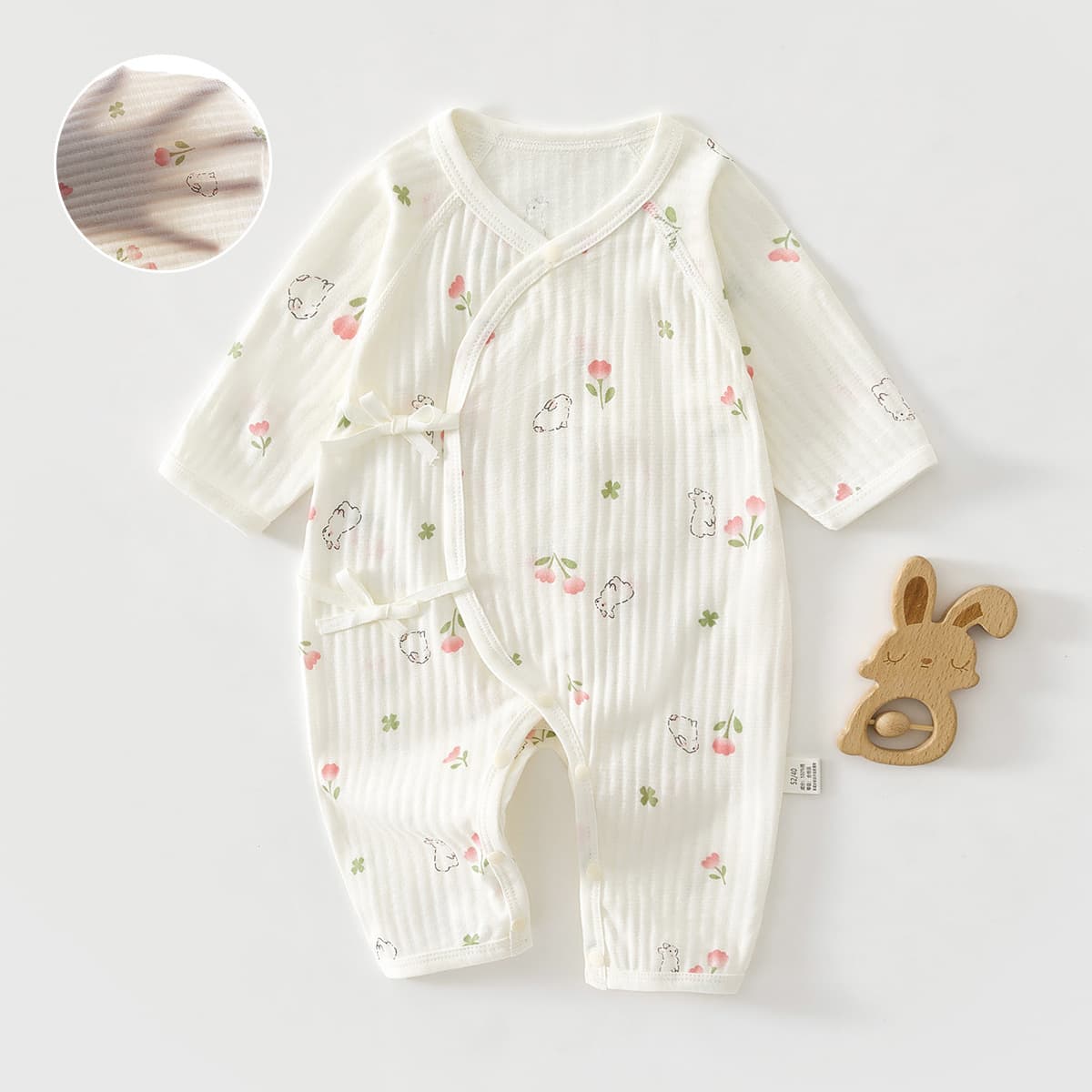 Baby Summer Romper, Newborn Belly-Protecting Side-Tie Bodysuit, Infant Thin Summer Butterfly Suit, Air Conditioning Wear