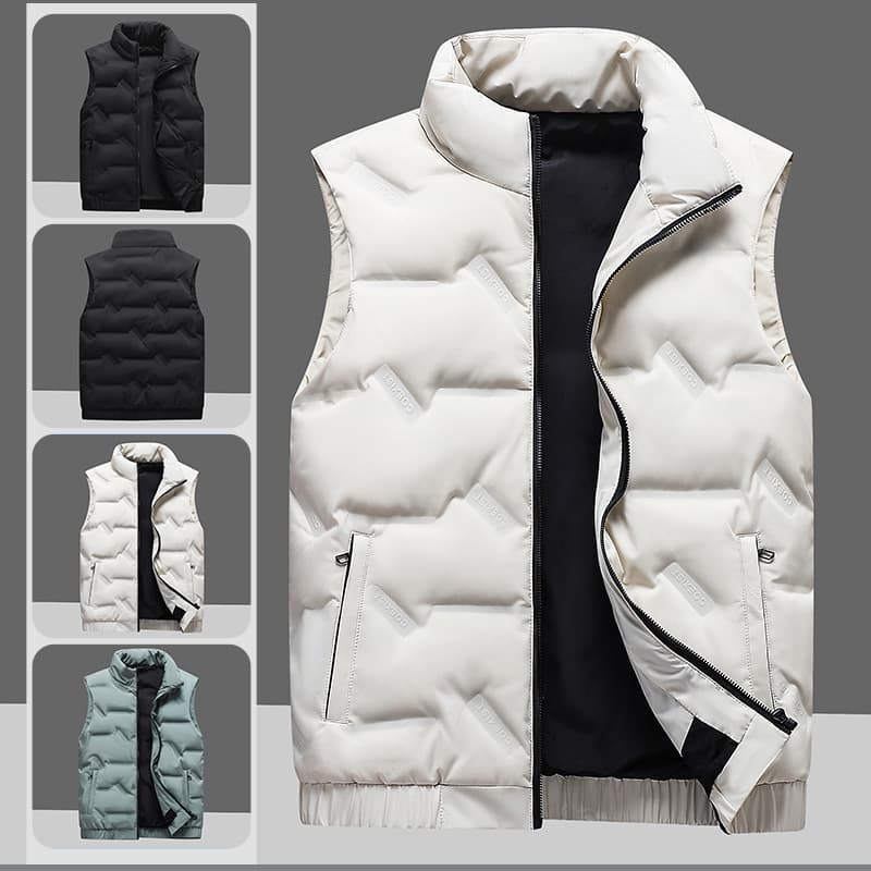 Cross-border live streaming hot-selling item: Men's stand-up collar down vest, plus size, versatile and warm jacket for autumn and winter.