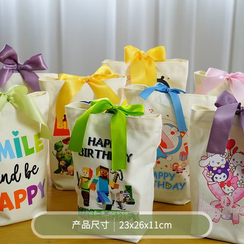 2025 Theme Party Eggman Party Minecraft Mario Portable Canvas Birthday Gift Bag Children's Theme