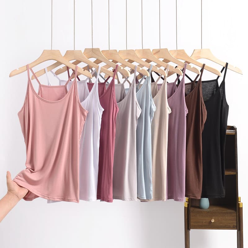 Modal Large Size Camisole Women's Summer Thin Inner Sleeveless Bottoming Shirt Simple Outer Wear Pure Color Top