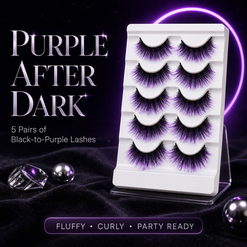 European and American Export Style 5-Pair Strip Lashes, Semi-Color False Eyelashes, Natural Look
