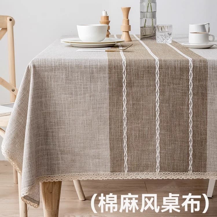 Tablecloth cross-border cotton and leprosy rectangular custom tablecloth indoor and outdoor new light luxury high-end coffee table cloth