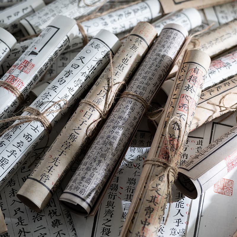 Vintage Chinese Style Scroll Photography Props Food Hanfu Portrait Room Decoration Live Stream Props