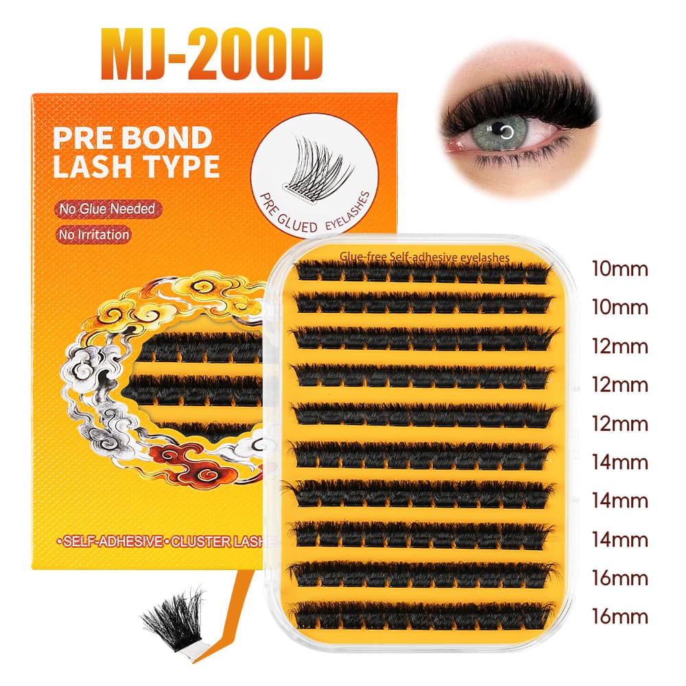 Self Adhesive Eyelashes200D Fluffy No Glue Needed Lashes