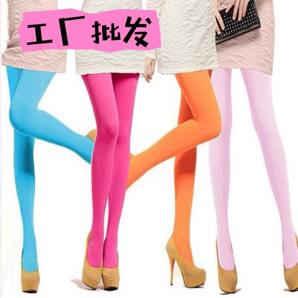 Velvet Tights Candy Colors Reinforced Gusset Opaque Colored Foot Cover Socks Stall Non-Run Stockings Beautiful Leg Socks Manufacturer