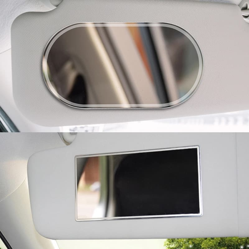 High Definition Mirror Finish Stainless Steel Car Sun Visor Makeup Mirror Style Interior Rearview Anti-shatter Definition Sizes