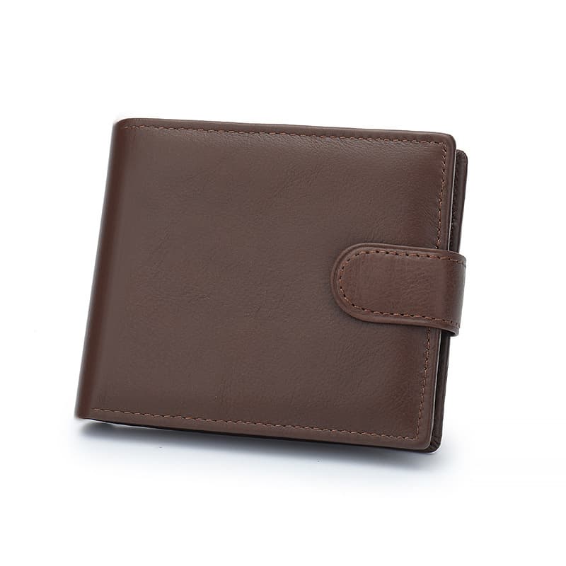 New Cross-border Business Short Genuine Leather Wallet for Men, Top Layer Cowhide, Classic Multi-card Slot, Multifunctional, Customizable Wholesale