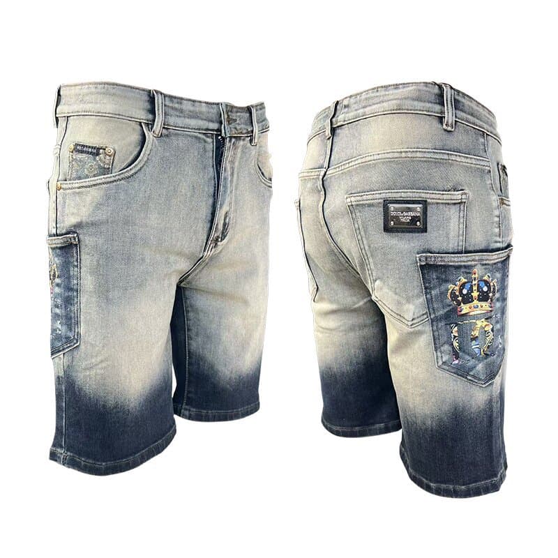 Men's Stretch Comfortable 5/4 Length Denim Shorts