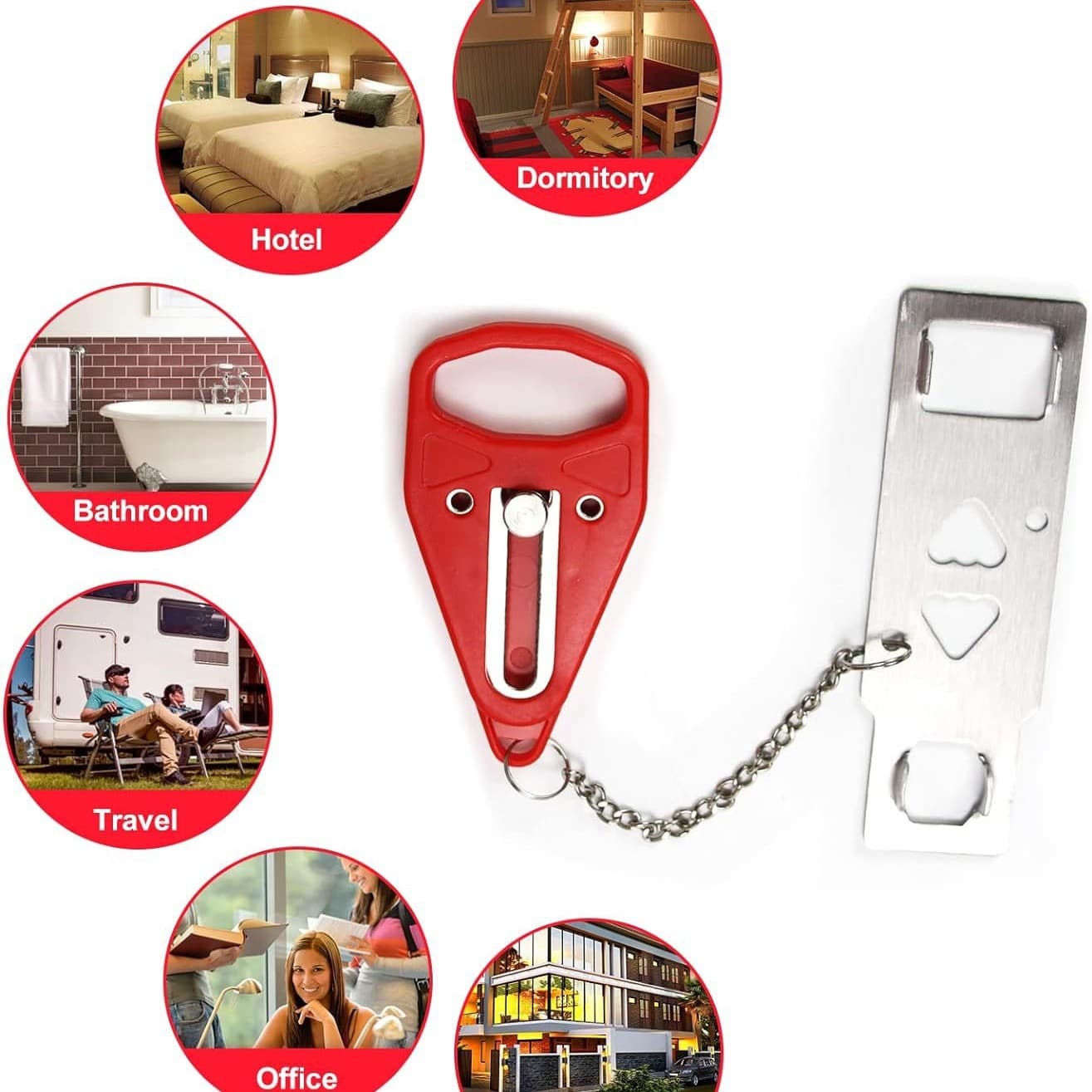 Cross-border New Product Double-ended Portable Door Lock Portable Lock Hotel Door Stopper Anti-Theft Padlock