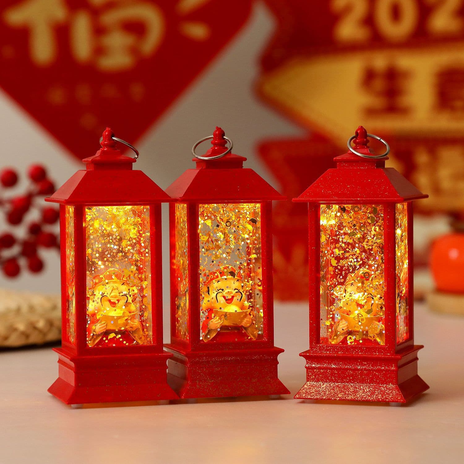 God of Wealth Light-Up Creative Ornament Home Office Desktop Decoration Spring Festival Festive National Trend Small Gift