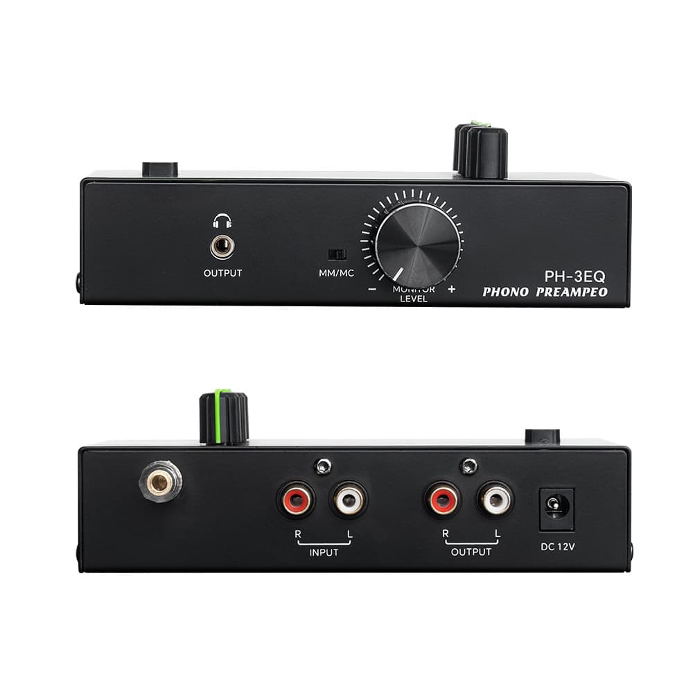 Multi-function turntable amplifier supporting MM/MC cartridges, three-band adjustment, five-pin XLR input/output amplifier