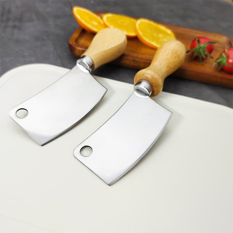 Wooden Handle Mini Kitchen Knife Toy Accessories Cross-Border Stainless Steel Mini Kitchen Knife Cheese Knife Pretend Play Kitchen Knife