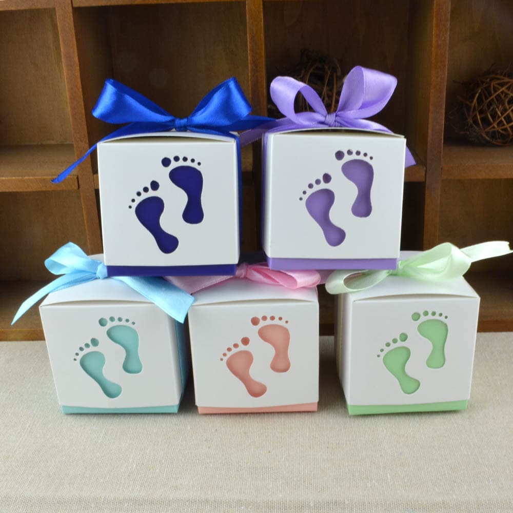 Cross-border ribbon wedding candy box, high-end niche baby first-year banquet candy box, cute European-style creative gift box
