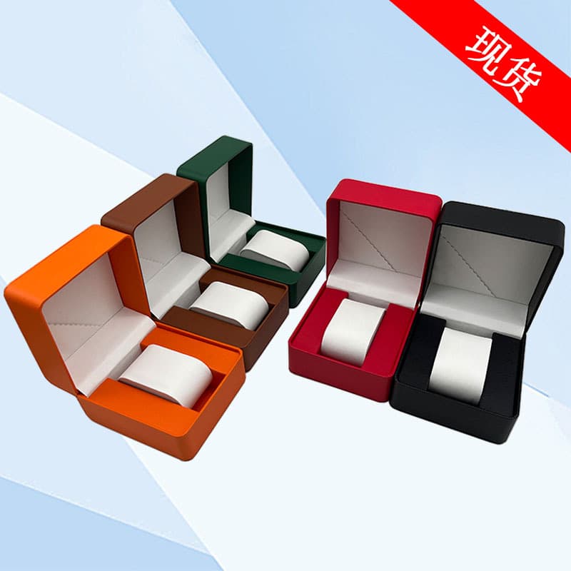 Stock Rounded Corner PU Leather Watch Box Flip Lid Watch Case Jewelry Packaging Box Watch Storage Gift Box Wholesale