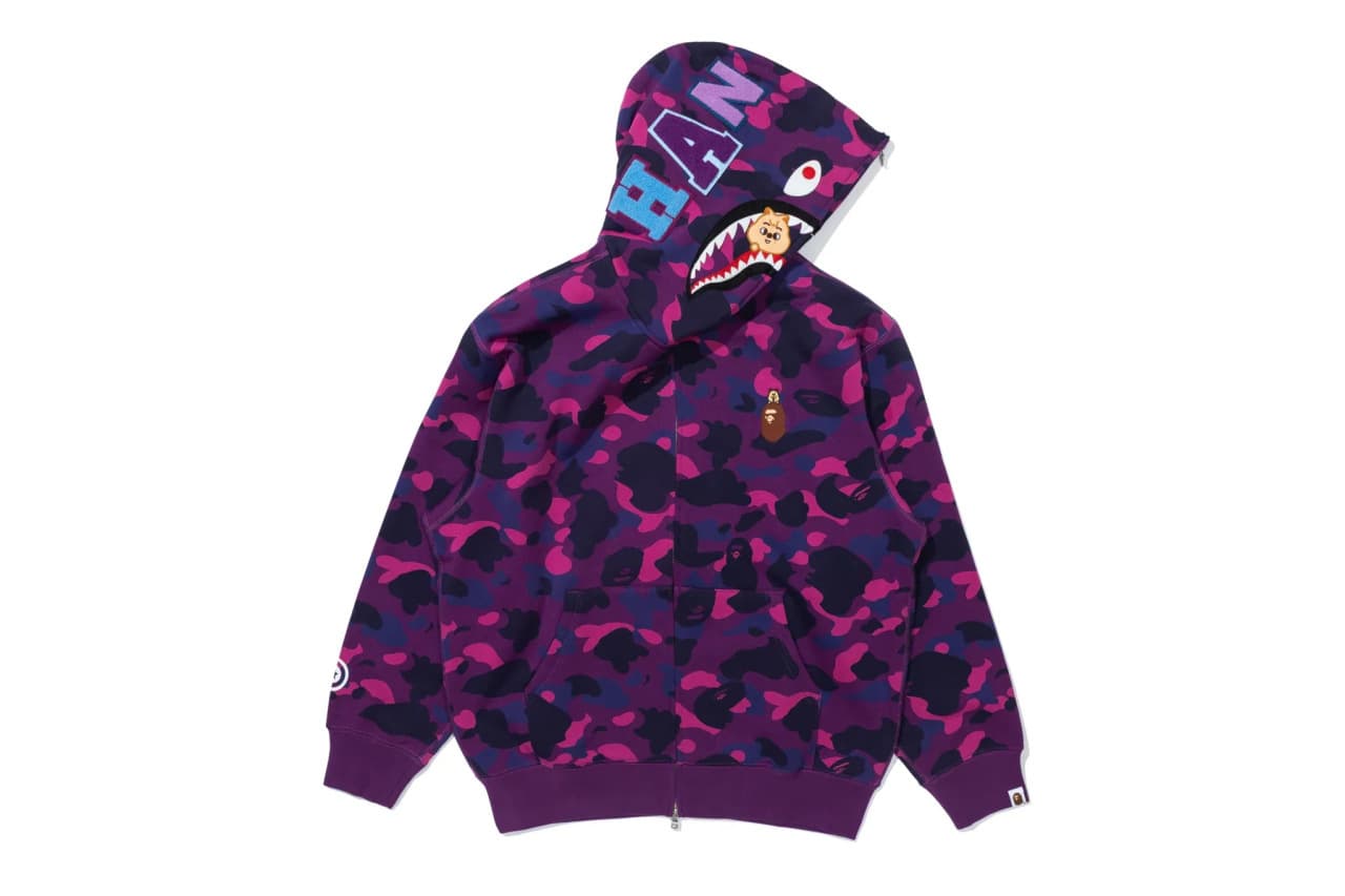 New Arrival BAPEE Shark 3D Camo Hooded Zip-Up Casual Unisex Hoodie Jacket