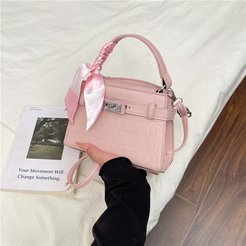 Trendy Korean-Style Small Square Handbag for Women 2026 Summer New Crocodile Texture Luxury Shoulder Bag Fashion Crossbody Bag