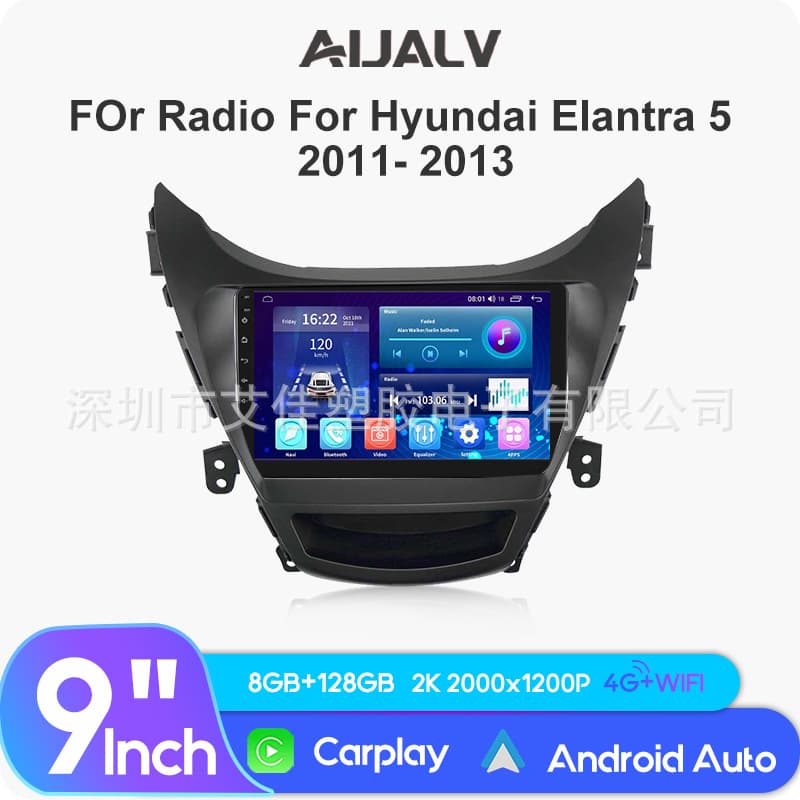 Suitable for Hyundai Elantra modified Android navigation + multimedia player car DVD panel box