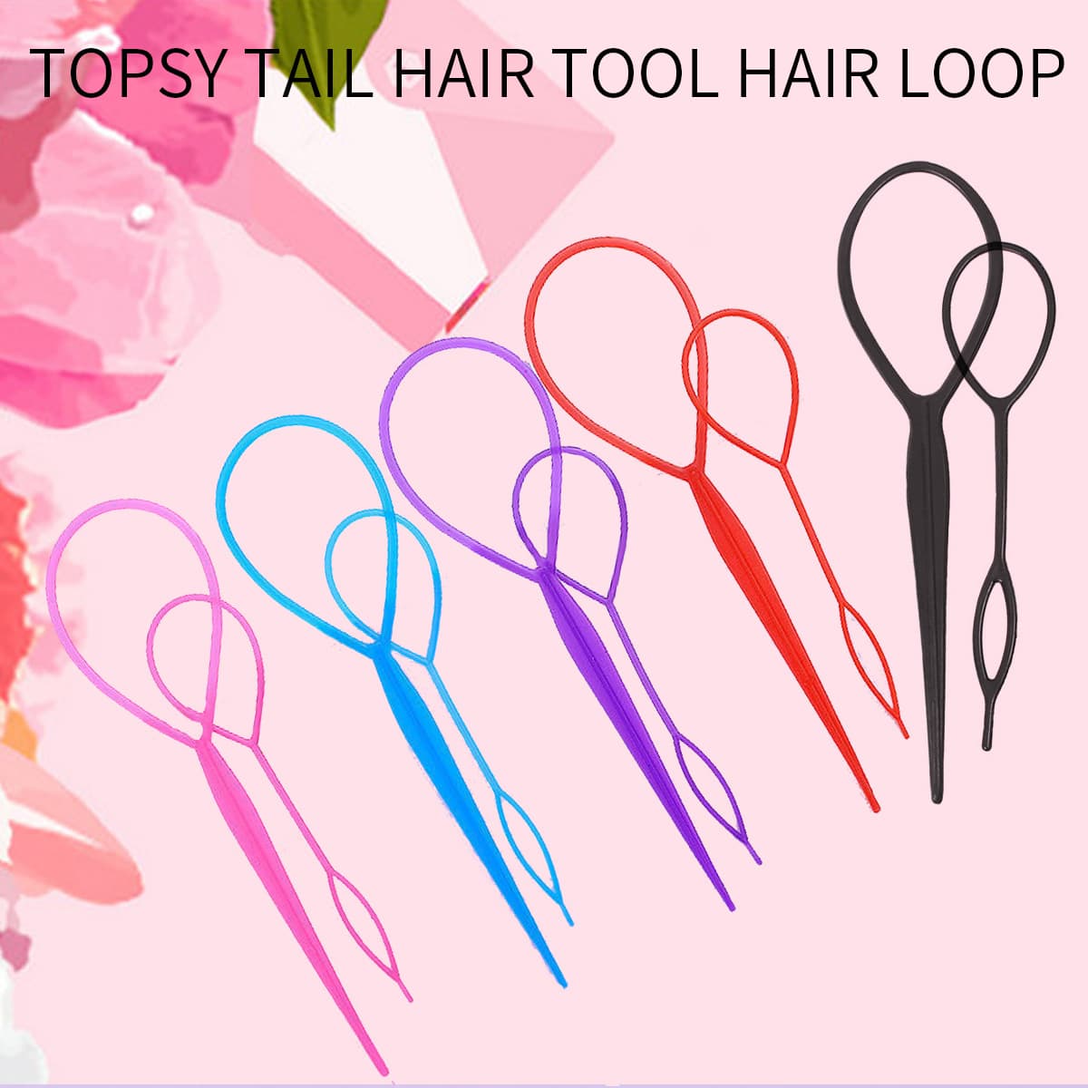 Hair Bun Maker Needle, Portable Magic Hair Threading Stick, 2-Piece Set, Bun Styling Tool
