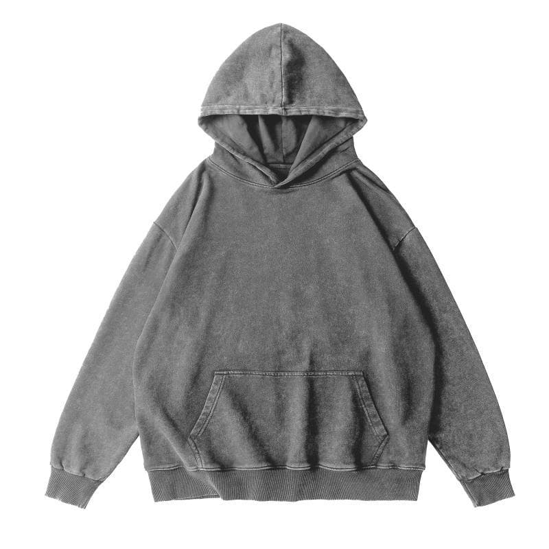 350g American Vintage Washed Hoodie Streetwear Oversized Drop Shoulder Hooded Side Pocket Terry Cloth Top In Stock EU Size