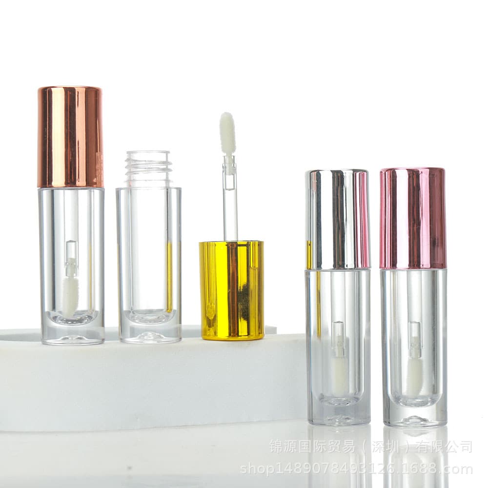 3ml spray-plated golden silver transparent lip gloss tube cosmetic lip glaze sub-bottle liquid lipstick tube lip gloss packaging material