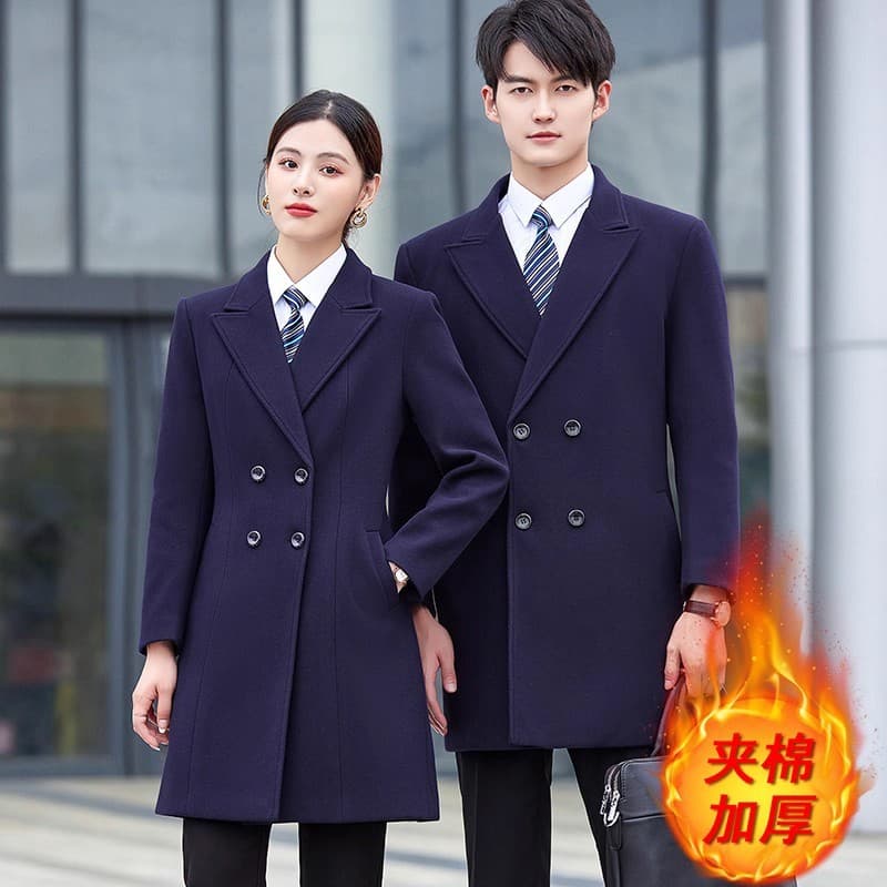 2025 New Professional Attire Tweed Overcoat Unisex Mid-Length Temperament Slim-Fit Bank Jewelry Store Work Uniform