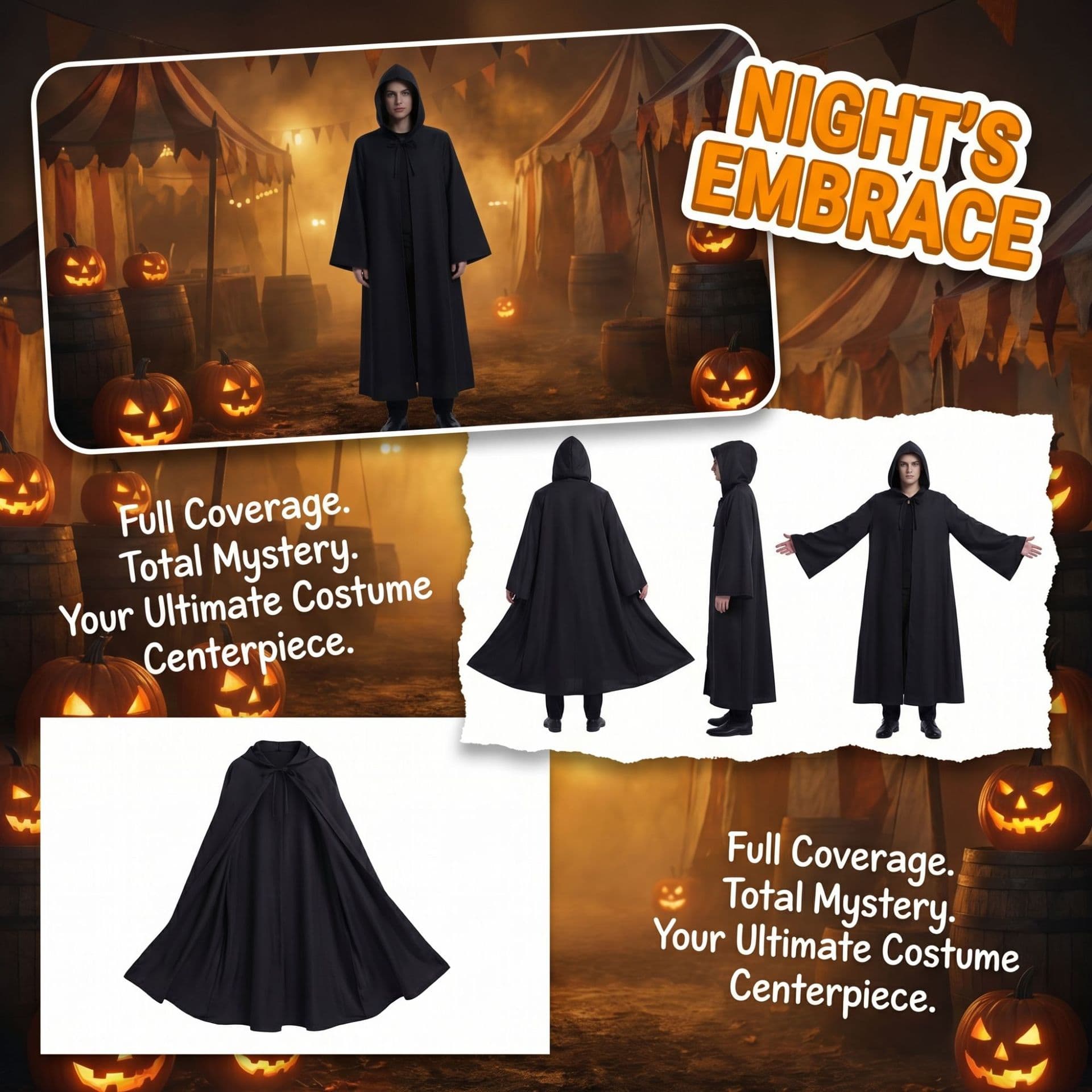 Cross-border Halloween Costume Star Wars Jedi Cloak Cape Halloween Festival Party