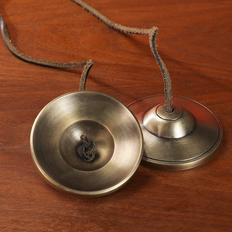 Nepal Imported Bronze Crash Cymbals Handmade Striking Cymbals Percussion Folk Instrument Crash Cymbals with Free Carrying Case