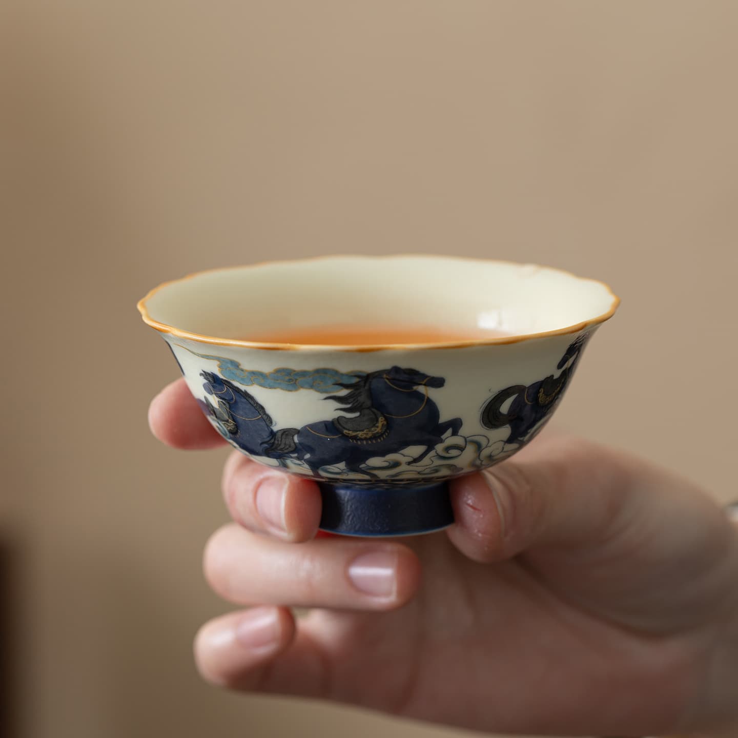 Year of the Horse New Year Gift Kung Fu Tea Set Home High-end Ceramic Tea Cover Bowl Antique Teapot Teacup Gift Box