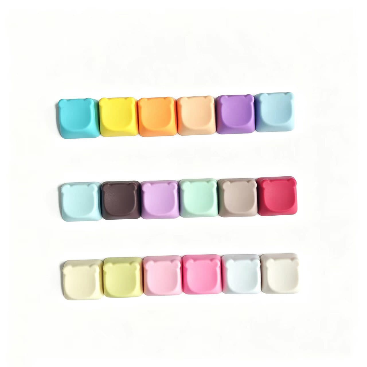 pbt matte pc glossy material bear personalized keycap mechanical keyboard cross chrysanthemum non-oiled replacement keycap