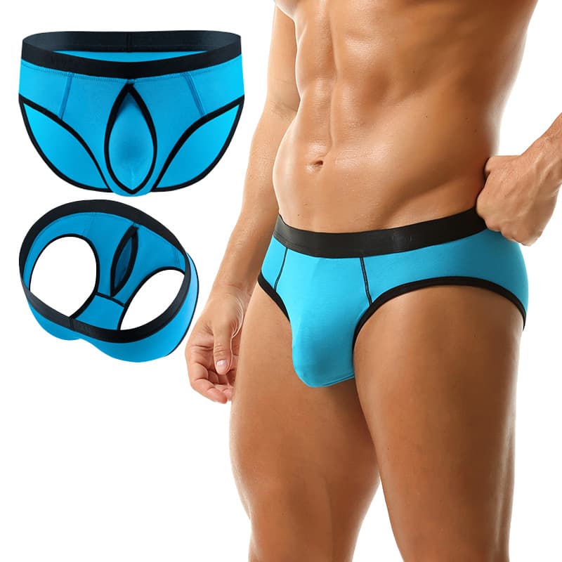 New standard men's sexy underwear with compartmentalized support pouches, modal low-rise briefs wholesale.