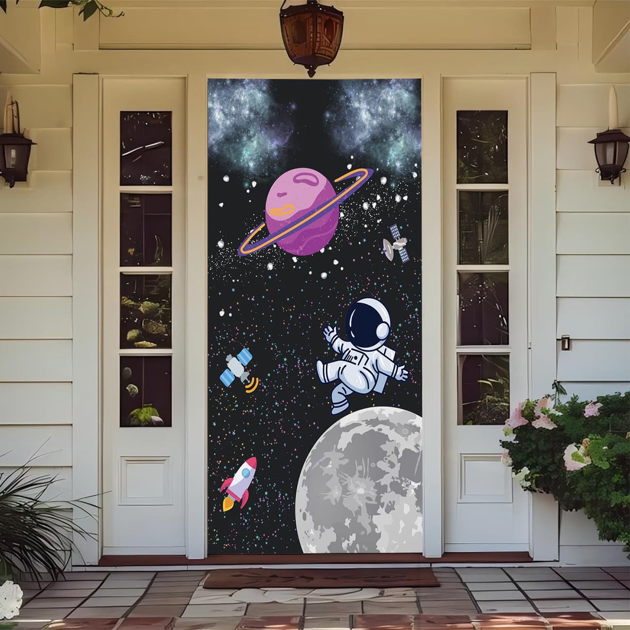 Temu Shein Cross-border Elastic Door Decoration Cover, Simple Installation, Space Style Door Cover