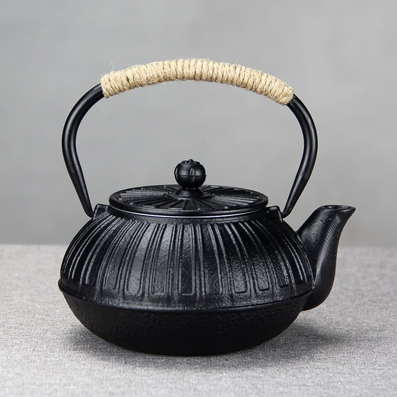 Small Teapot Japanese Simple Color Style Water Boiling and Tea Brewing Pot Handcrafted Cast Iron Teapot Tea Set Gift Set
