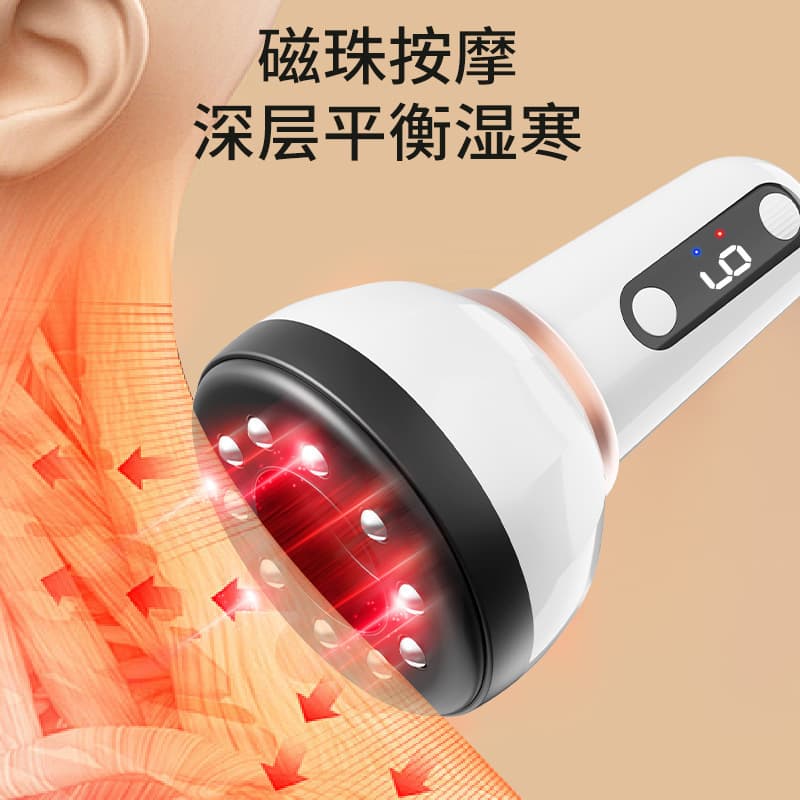 Electric Gua Sha Device, Intelligent Negative Pressure Meridian Suction Device, Multifunctional Home Use Heating Health Care Cupping Instrument, Rechargeable Model