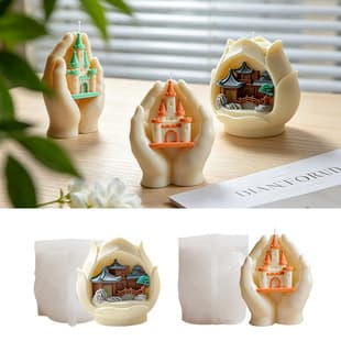 Ins Style Palm Castle Shell Castle Rose Garden Aromatherapy Candle Plaster Figurine Silicone Mold Wholesale