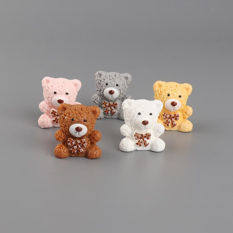 New Miniature Landscape Bow Tie Bear Home Decoration Desktop Bear Resin Craft Ornament