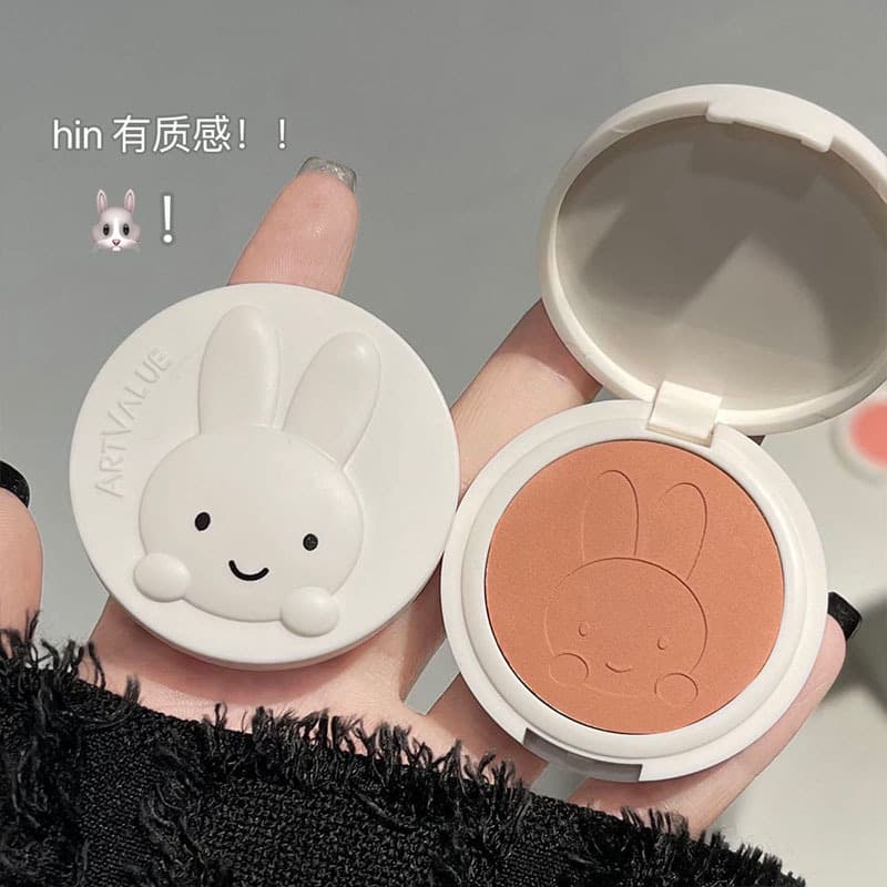 Art Value Little Bunny Single Blush, Natural Low Saturation Gray-Pink Cream Blush, Cross-border Cosmetics Beauty