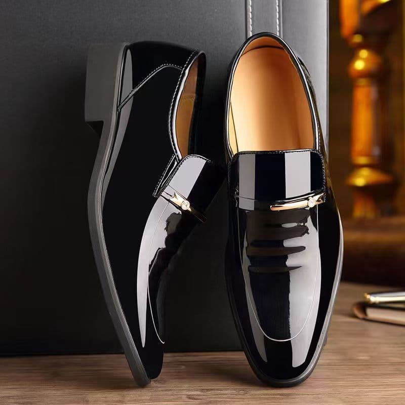 2025 New Loafers Spring Autumn Men's Leather Shoes Soft Leather Business Casual Shiny Leather Slip-On Shoes Cross-Border Casual Leather Shoes for Men