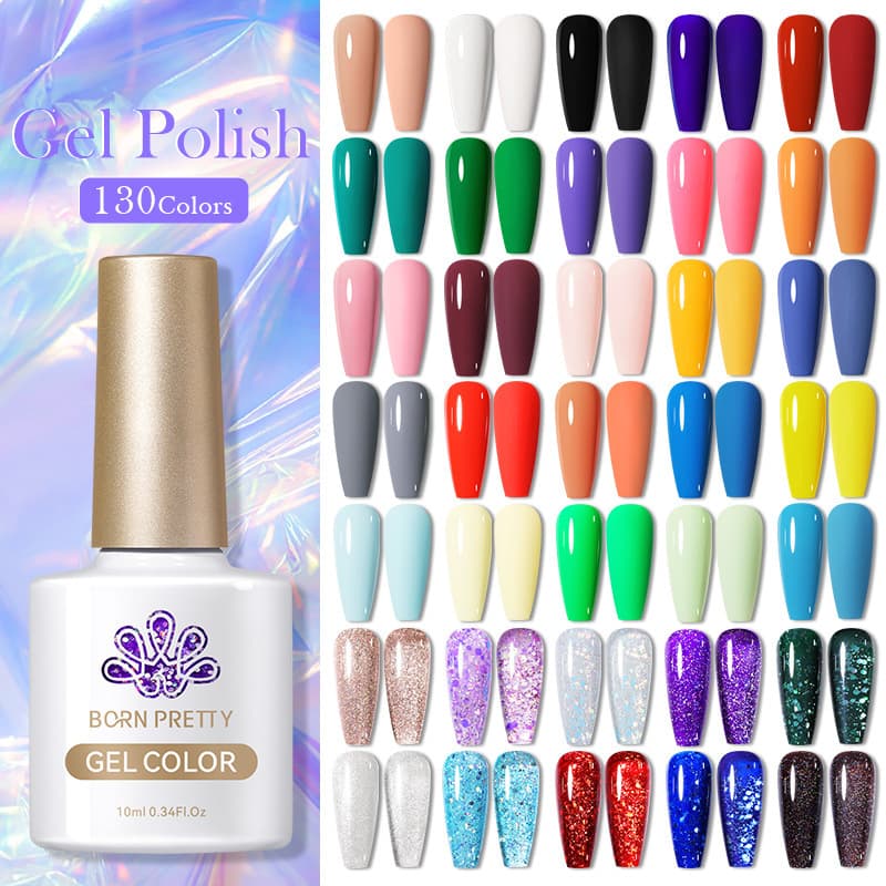 BORN PRETTY Cross-border New Nail Art Phototherapy Gel Set 130 Colors Flash Nail Polish Gel UV Nail Polish Gel