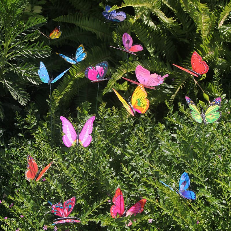 PVC Artificial Butterfly Outdoor Garden Decoration Creative Gardening Bionic Butterfly Plastic Stake Butterfly Potted Plant Accent