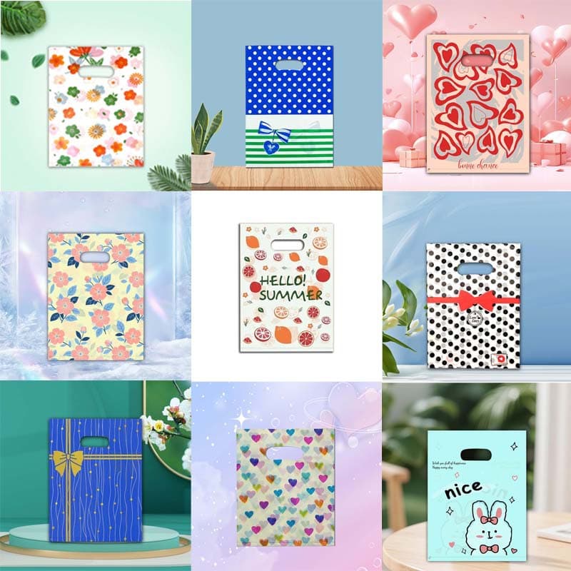 15×20cm small size plastic flat pocket jewelry store packaging bag gift bag clothing bag cross-border wholesale supply