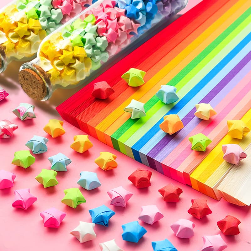 Colored Star Folding Strips Gradient Lucky Star Pentagon Paper Special Paper for Hand-folding Small Stars
